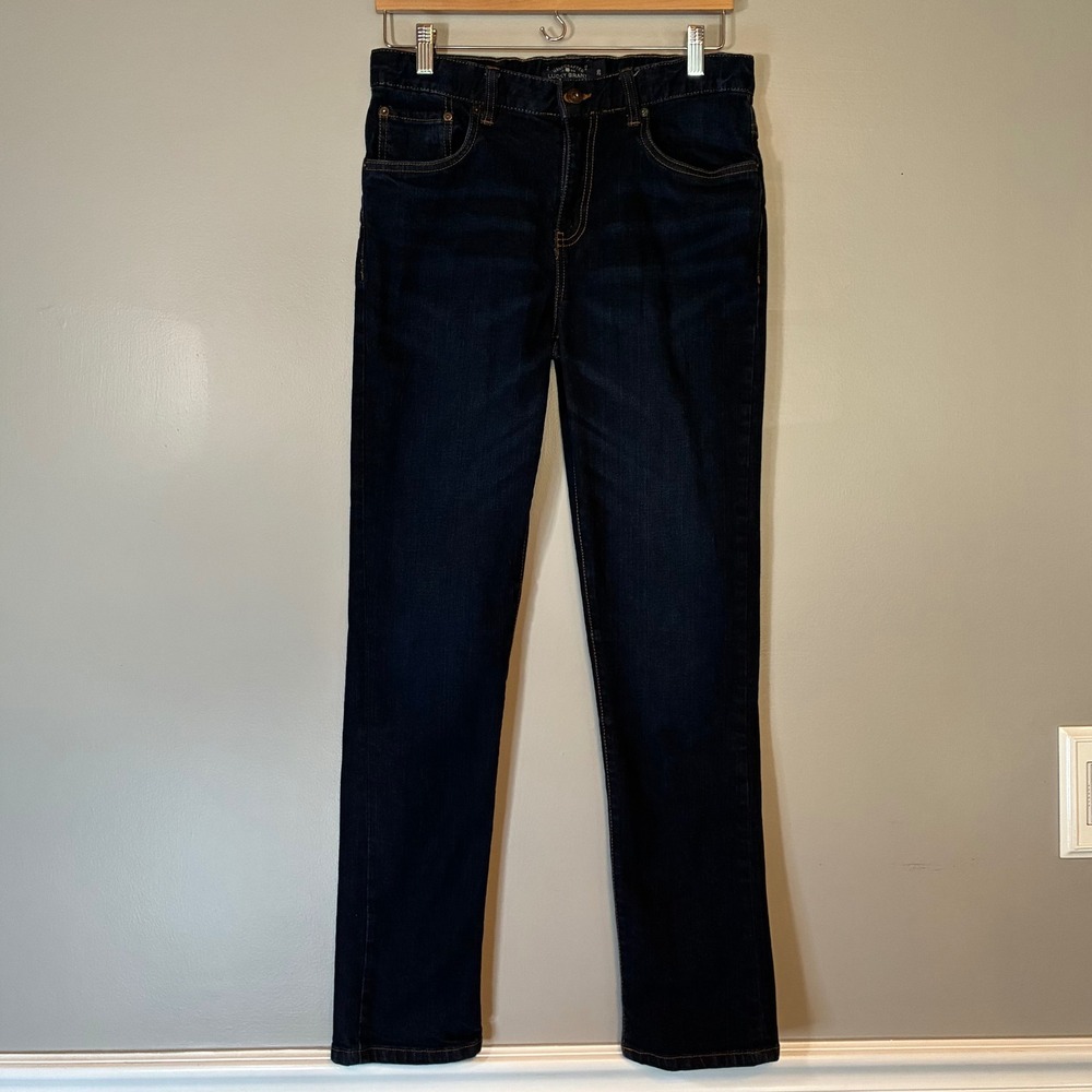 Lucky Brand Boys Size 20 Dark Wash Straight Leg Jeans Indigo Stretch Denim